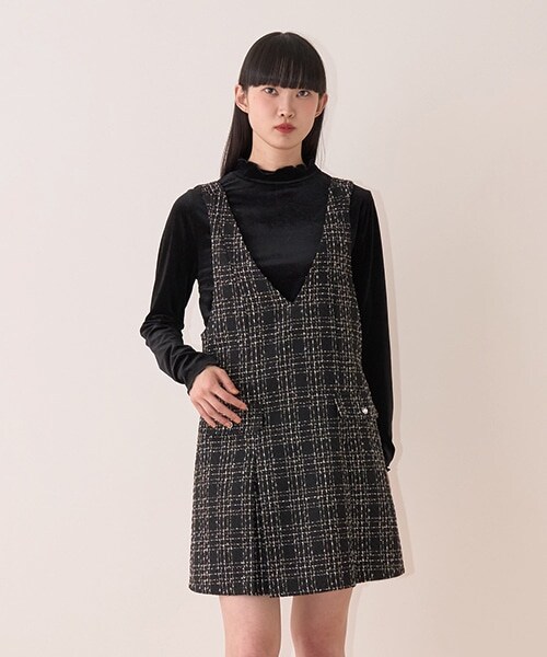 ツィードジャンパースカート【韓国ファッション】