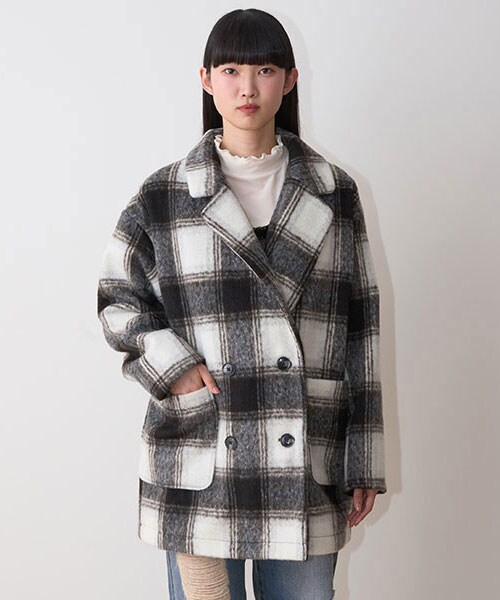 フェイクウールジャケットコート【韓国ファッション】