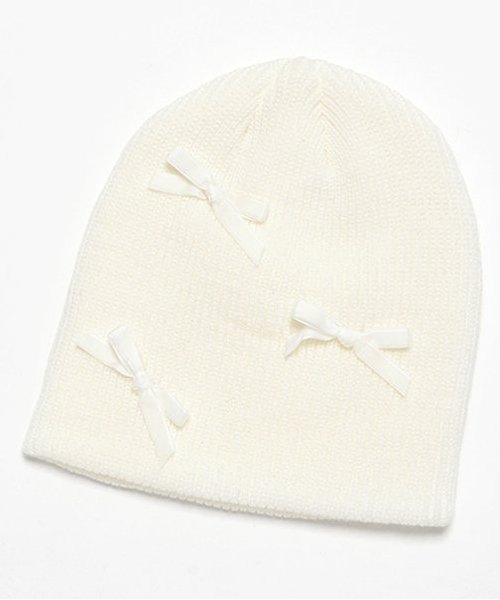 ベロアリボンニット帽【韓国ファッション】