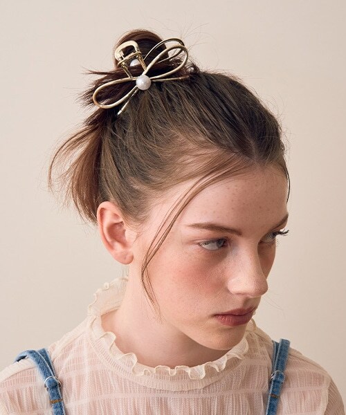 メタルリボンバンスクリップ【韓国ファッション】