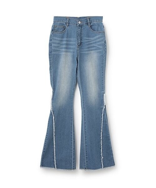 フリンジデニムフレアパンツ【韓国ファッション】