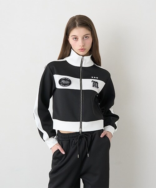 バイカラーロゴトラックジャケット【韓国ファッション】