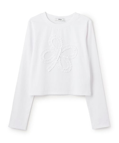 モチーフフリル長袖Tシャツ【韓国ファッション】