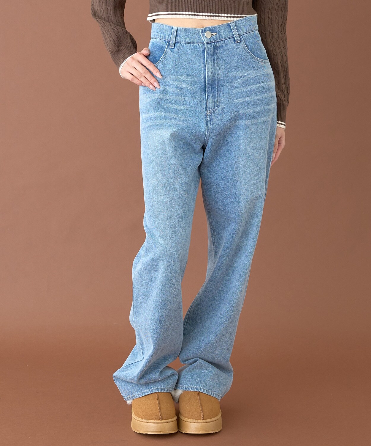 レースポケットデニムパンツ【韓国ファッション】