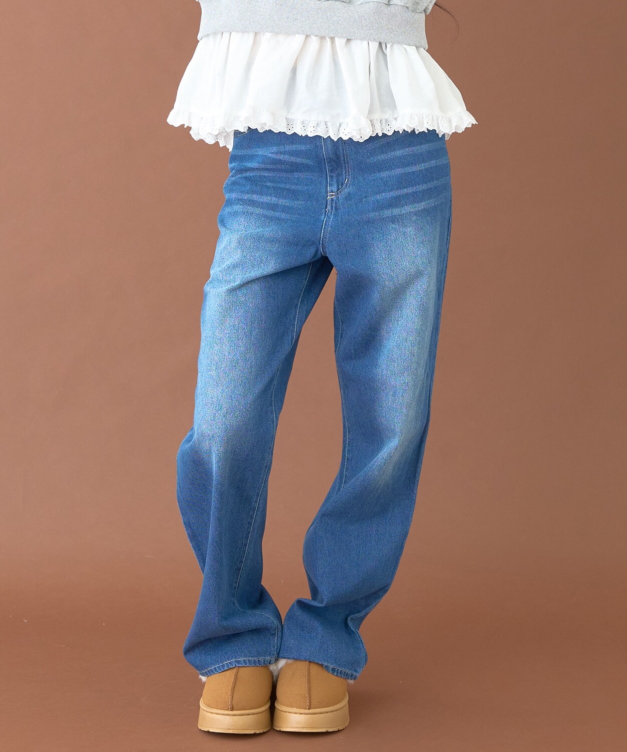 レースポケットデニムパンツ【韓国ファッション】