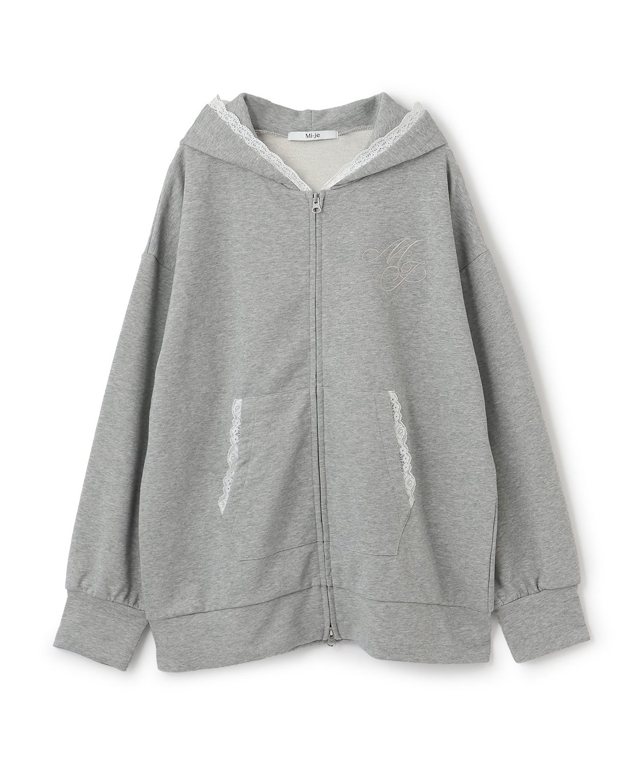 ロゴ刺繍ルーズパーカ【韓国ファッション】