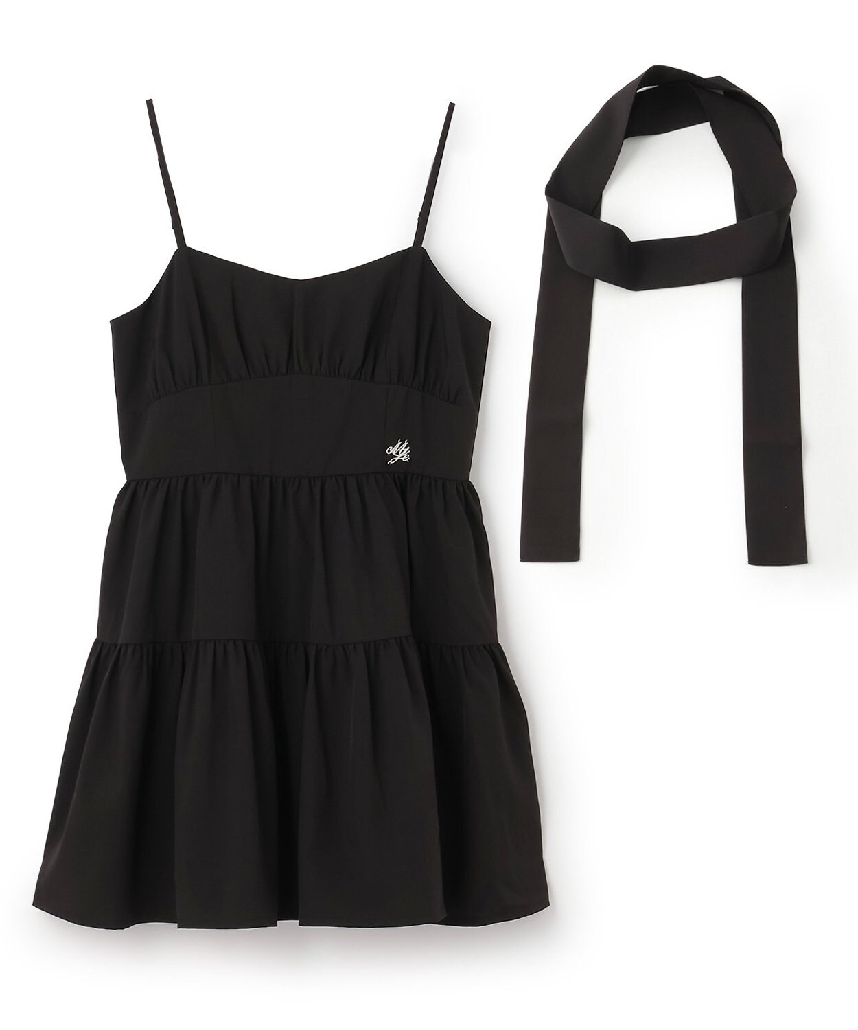 タイ付ギャザーワンピース【韓国ファッション】