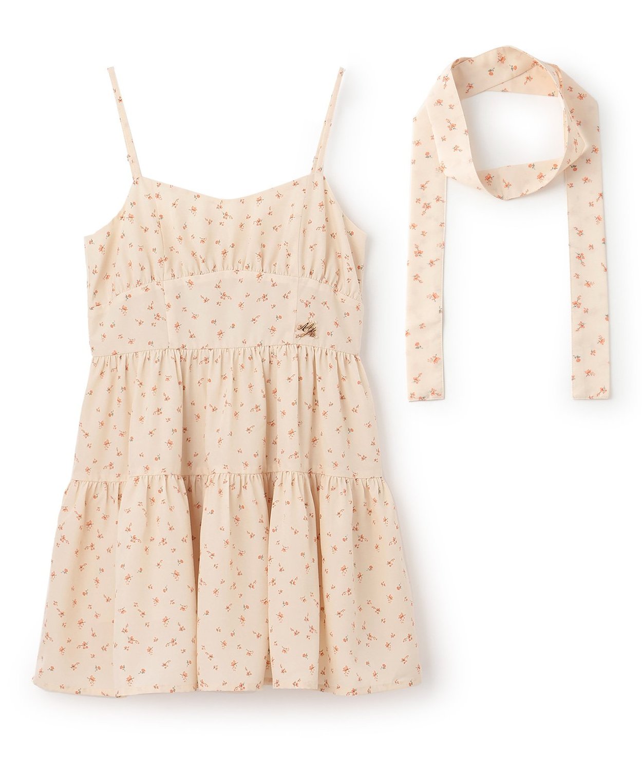 タイ付ギャザーワンピース【韓国ファッション】