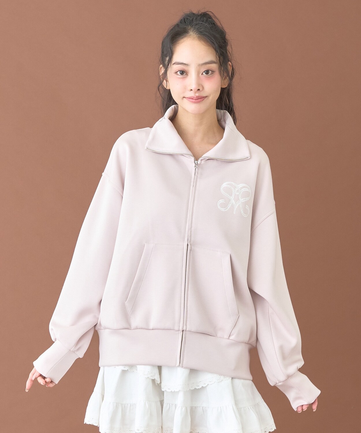 モチーフロゴビックパーカー【韓国ファッション】