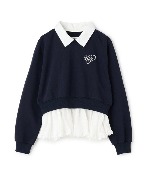 レイヤードペプラムトレーナー【韓国ファッション】