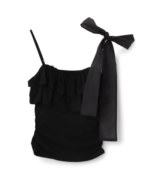 肩リボンフリルキャミソール