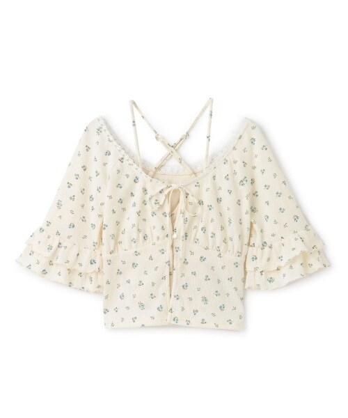 フリルスリーブカットカーデセット