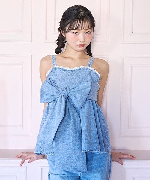 デニムリボンビスチェ