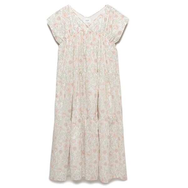 花柄ティアードワンピース