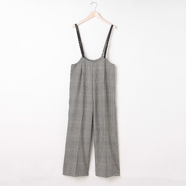 サスペンダーつきワイドタックパンツ