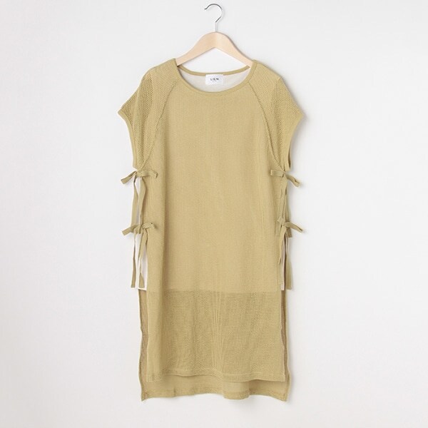 サイドスリットメッシュロングTシャツ