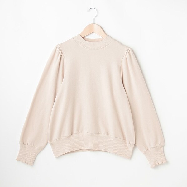 WEB限定色あり【リンク/吸湿発熱】パフ袖トレーナー