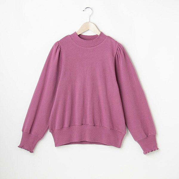 WEB限定色あり【リンク/吸湿発熱】パフ袖トレーナー