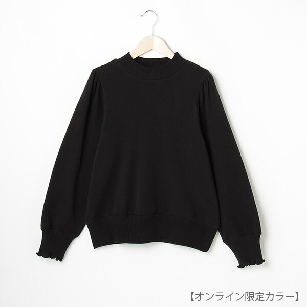 WEB限定色あり【リンク/吸湿発熱】パフ袖トレーナー