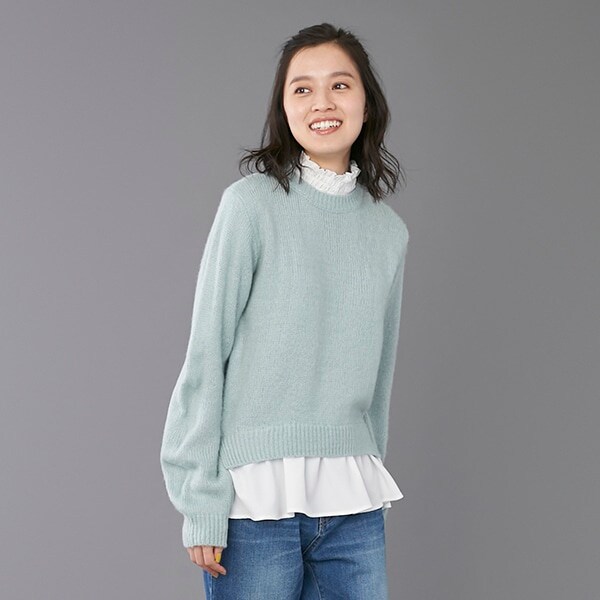 【リンク】シャギーニット裾ペプラム