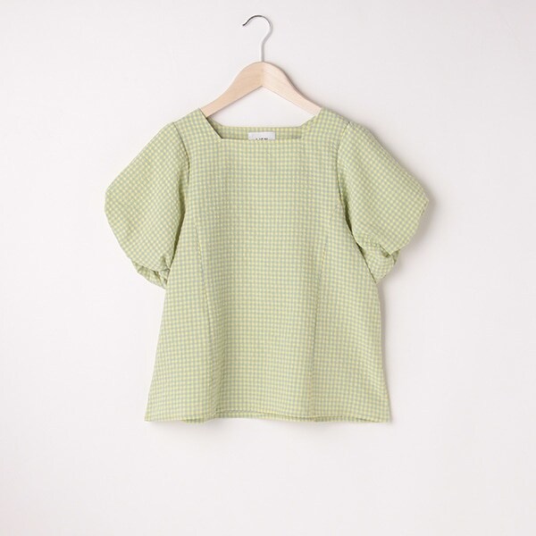 【リンク】ギンガムショート丈ブラウス
