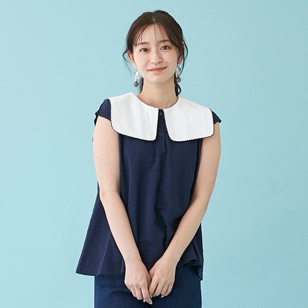 【涼感/リンク】セーラー衿チュニック