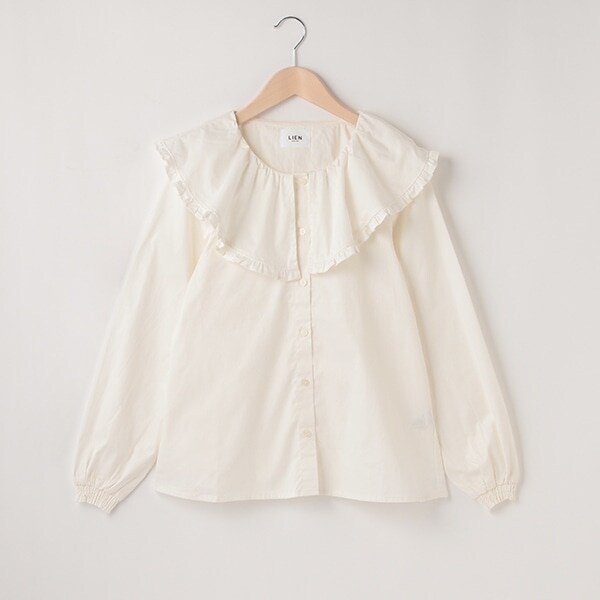 フリル衿ブラウス