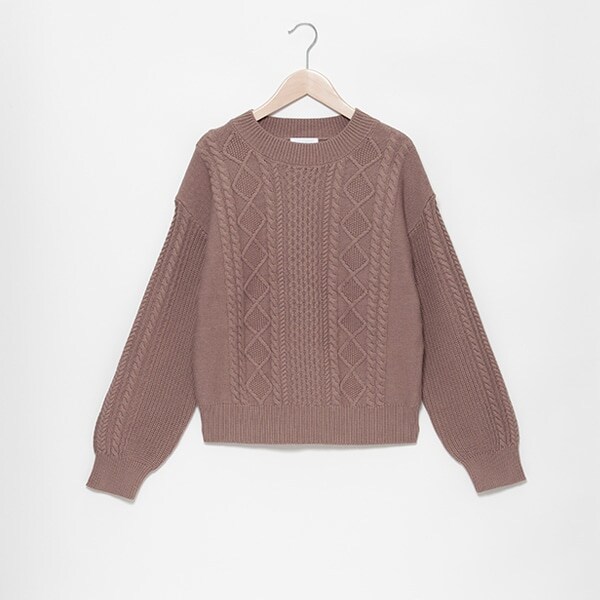 【リンク】ケーブル綿ニットプルオーバー(レディース)