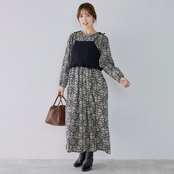 【リンク】花柄ワンピースビスチェセット(レディース)