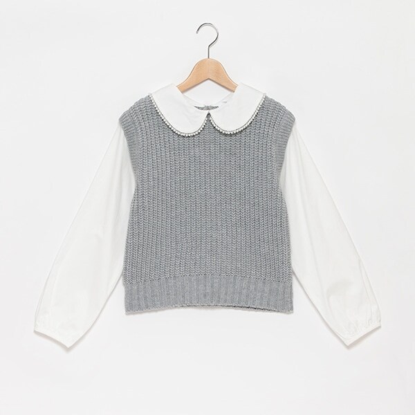 【リンク】パールニットドッキングトップス