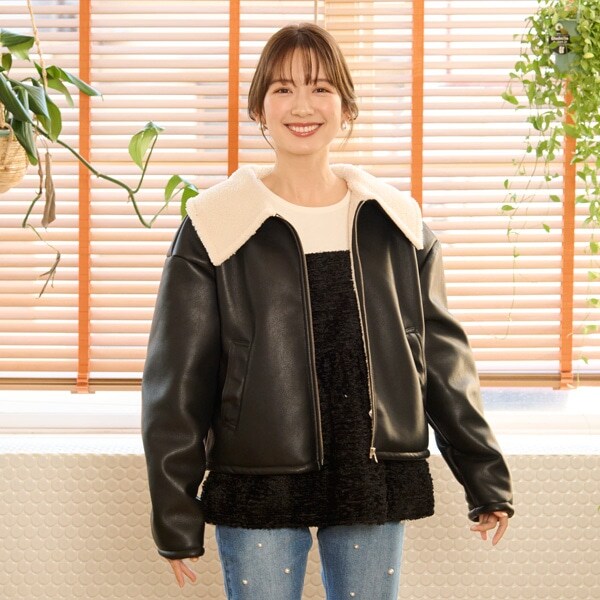 【リンク】ハーフムートンジャケット(レディース)