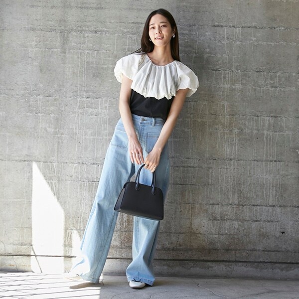 【リンク】ワイドデニムパンツ(レディース)