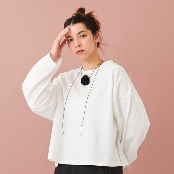 【LADIES】チョーカーつきクロップドT