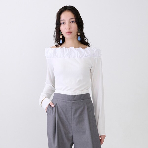 【LADIES】バルーン衿ロンT