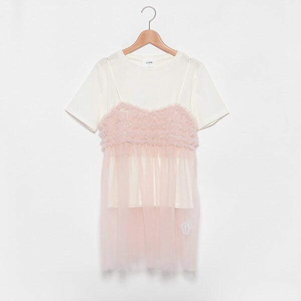 【リンク】チュールキャミTシャツセット(レディース)
