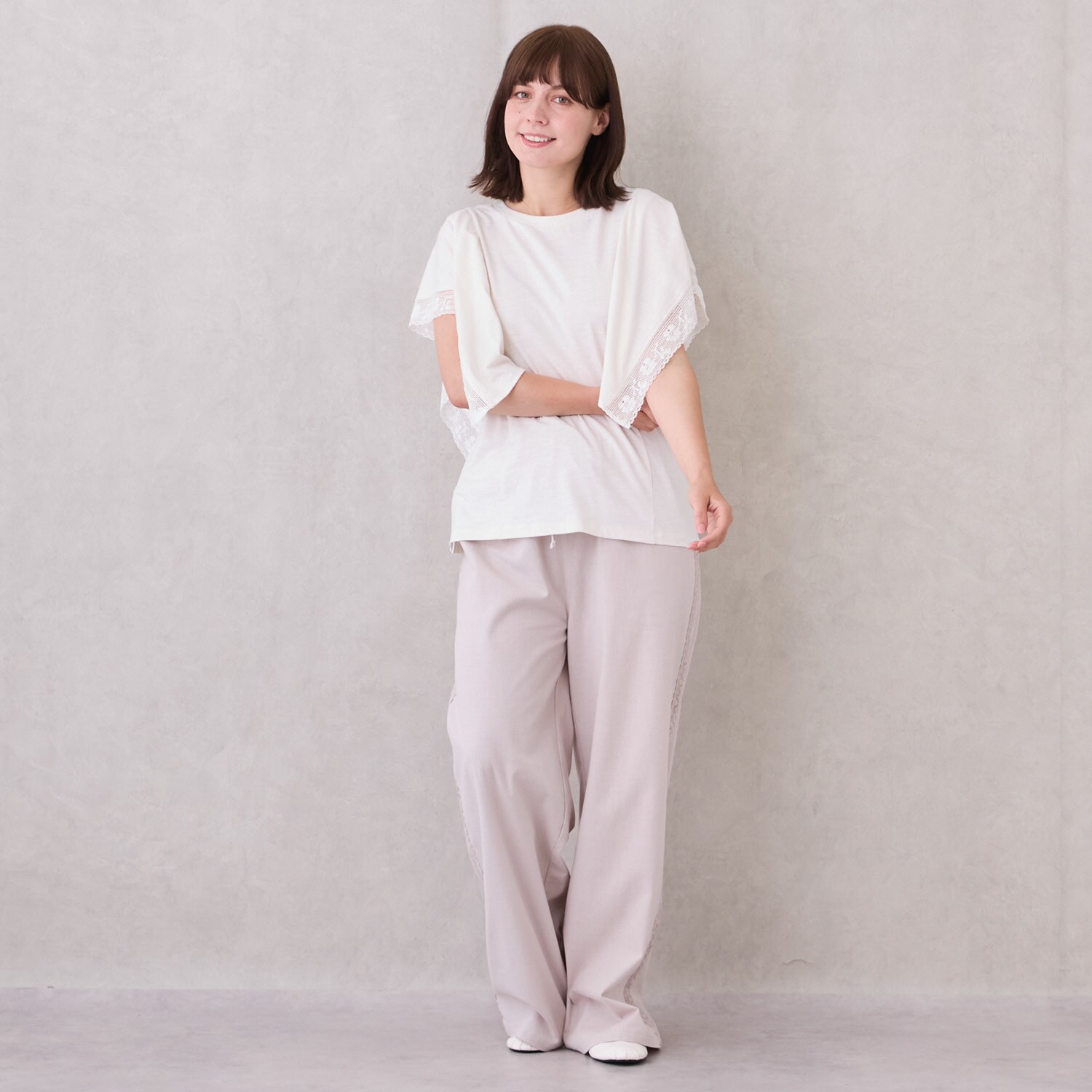 【リンク】サイドレースワイドパンツ