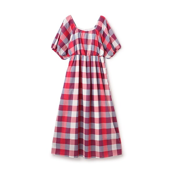 【リンク】肩あきチェックワンピース