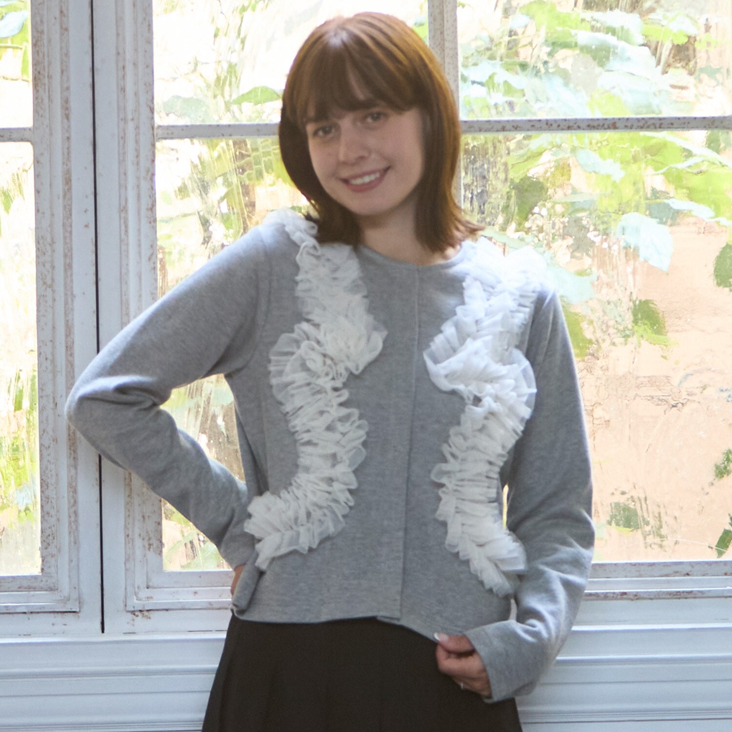 【リンク】チュールフリルカットカーディガン