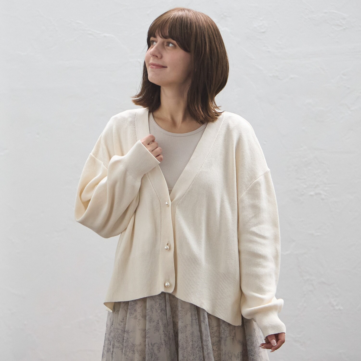 【親子リンク】パールボタンニットカーディガン