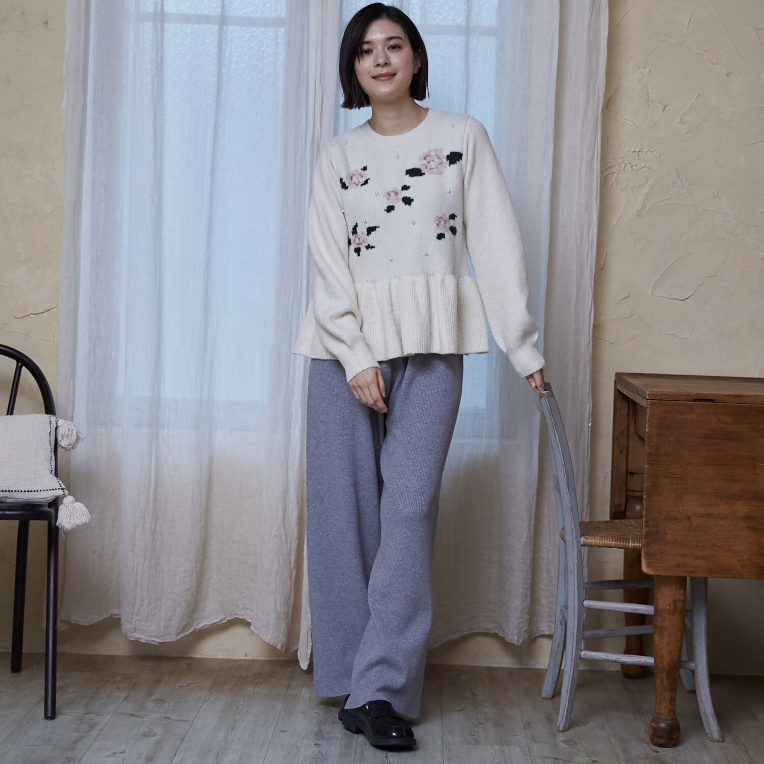 【親子リンク/フワもちっと】ニットパンツ