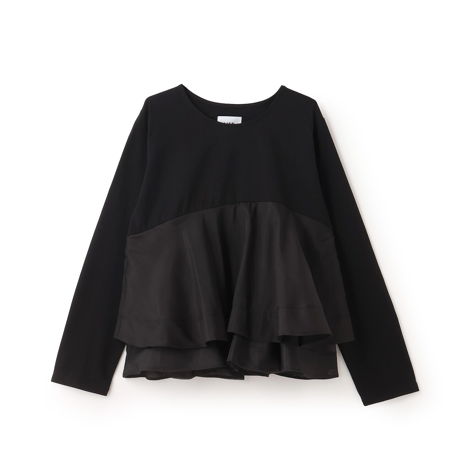 オーガンジードッキング長袖Tシャツ