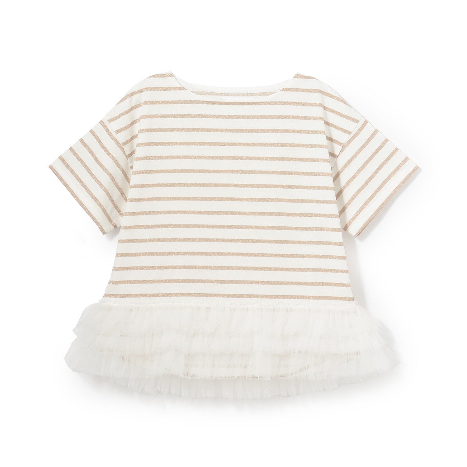 ボーダーペプラム半袖Tシャツ