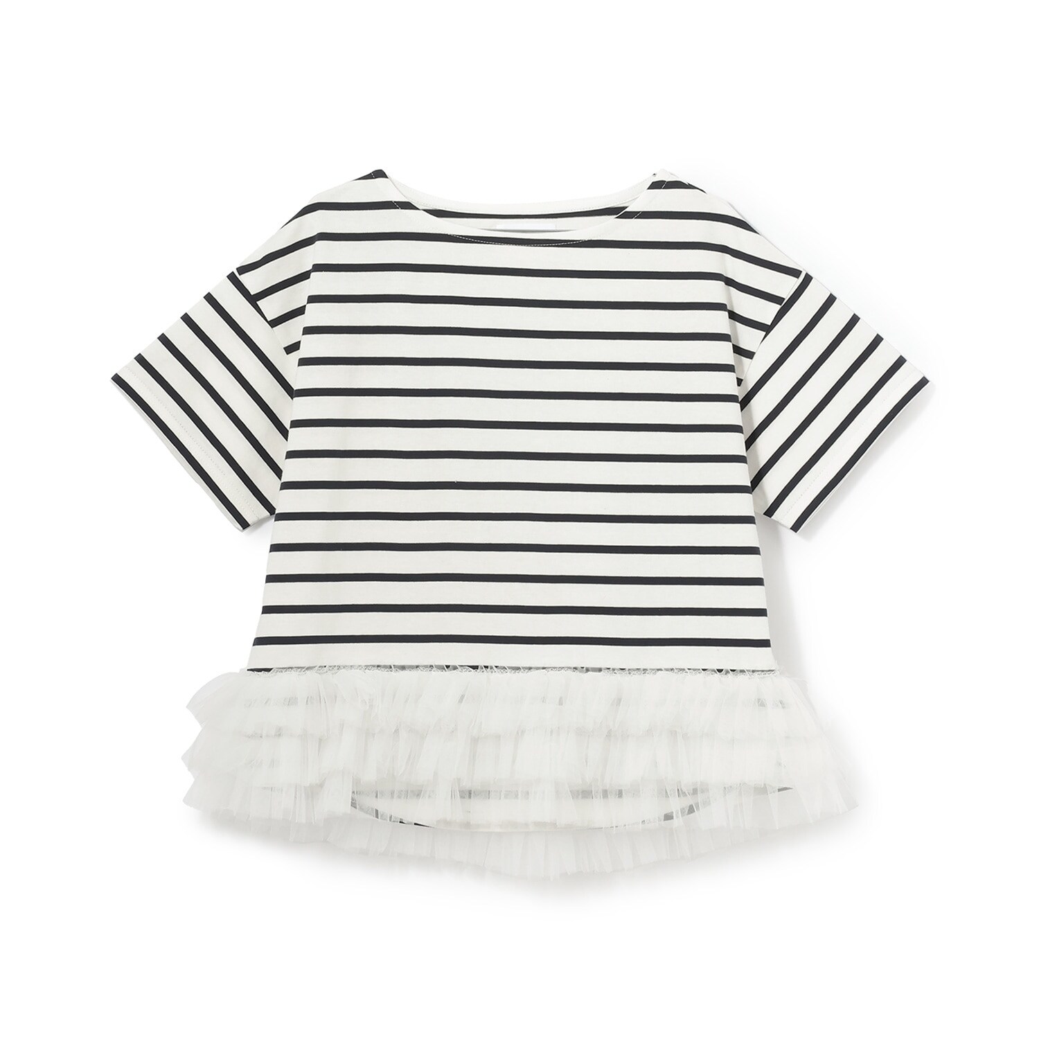 ボーダーペプラム半袖Tシャツ