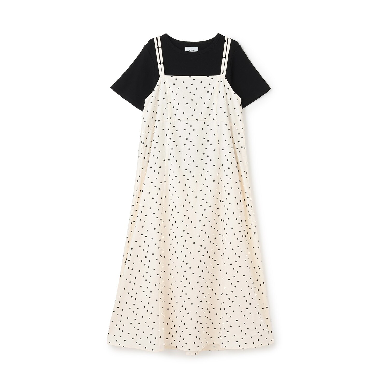 【リンク】ドット柄キャミワンピース+インナーセット