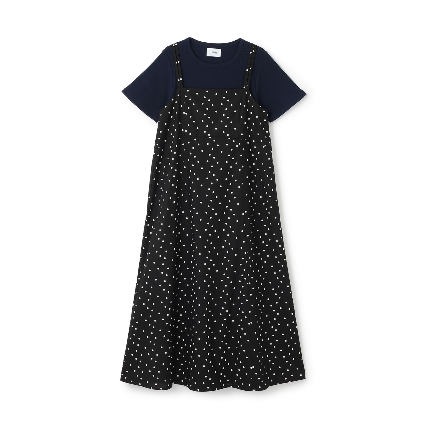 【リンク】ドット柄キャミワンピース+インナーセット