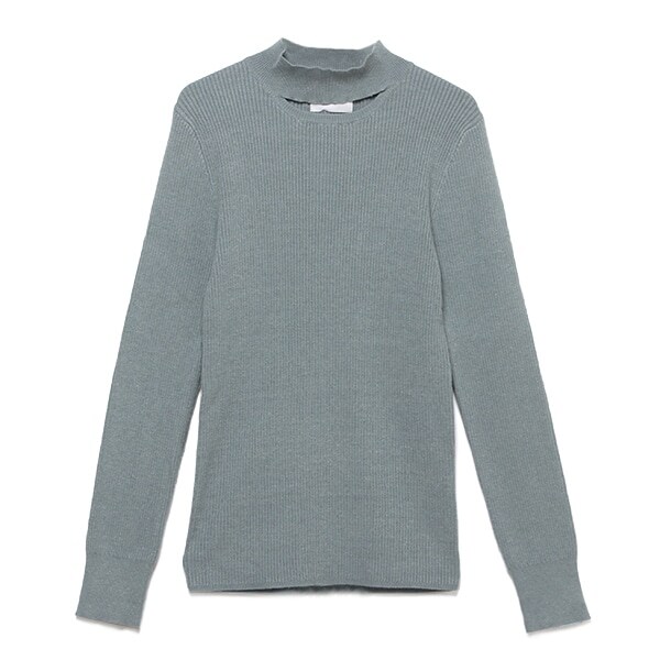 衿スリットインナーニット