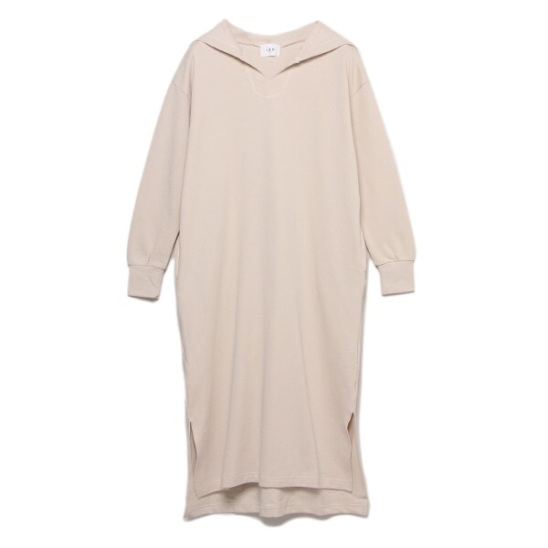裏毛 サイドスリットパーカーワンピース