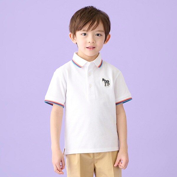 マルチストライプゼブラワッペンポロシャツ