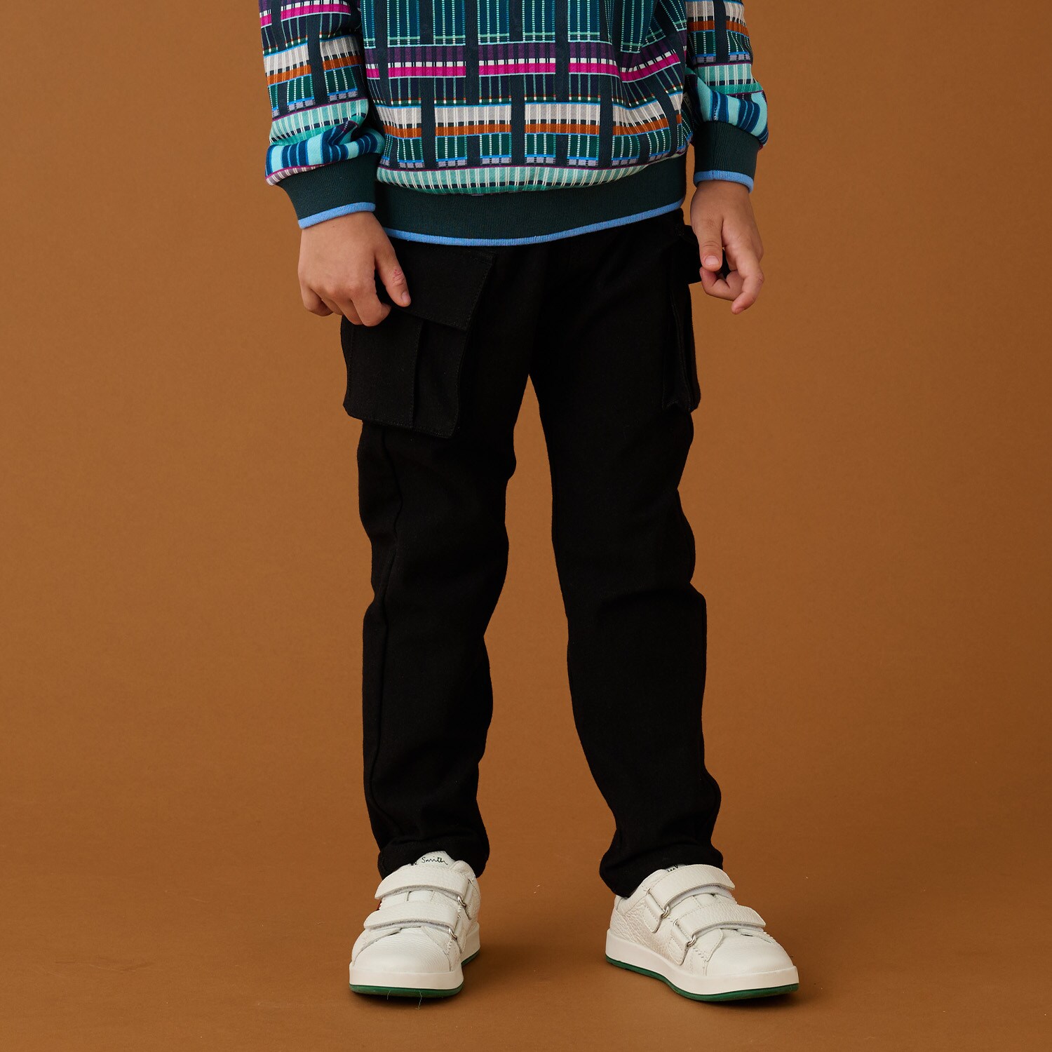 カットデニムカーゴロングパンツ