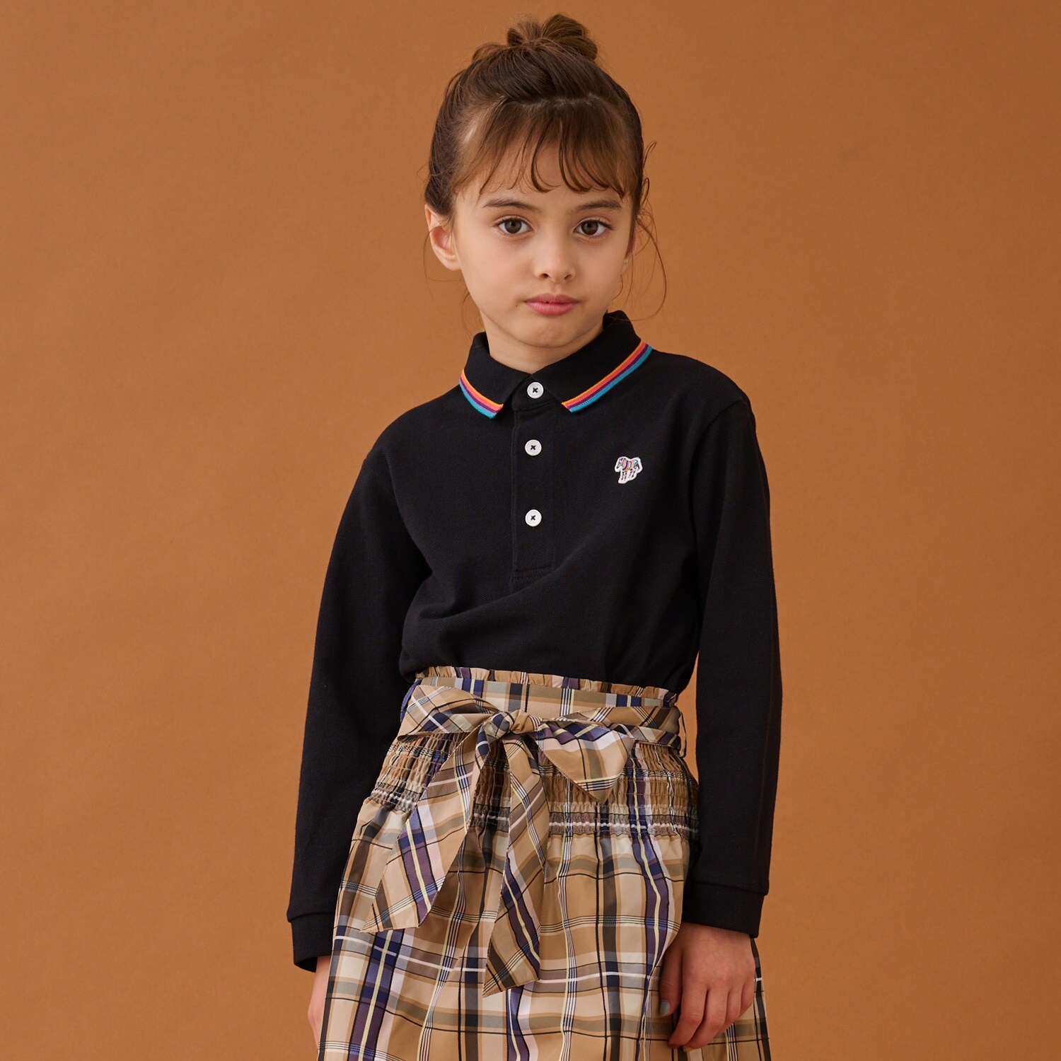 マルチストライプベーシック長袖ポロシャツ